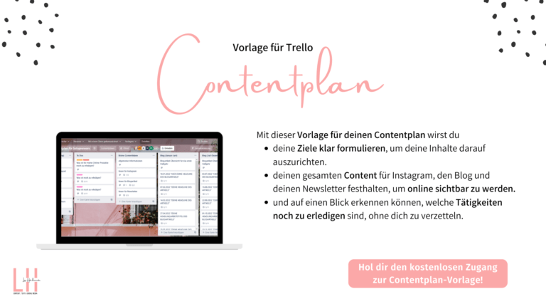 kostenlose Contentplan-Vorlage für Instagram Blog Newsletter
