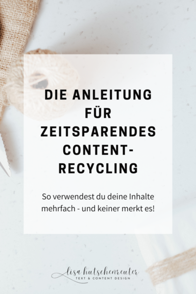 Contentrecycling Anleitung